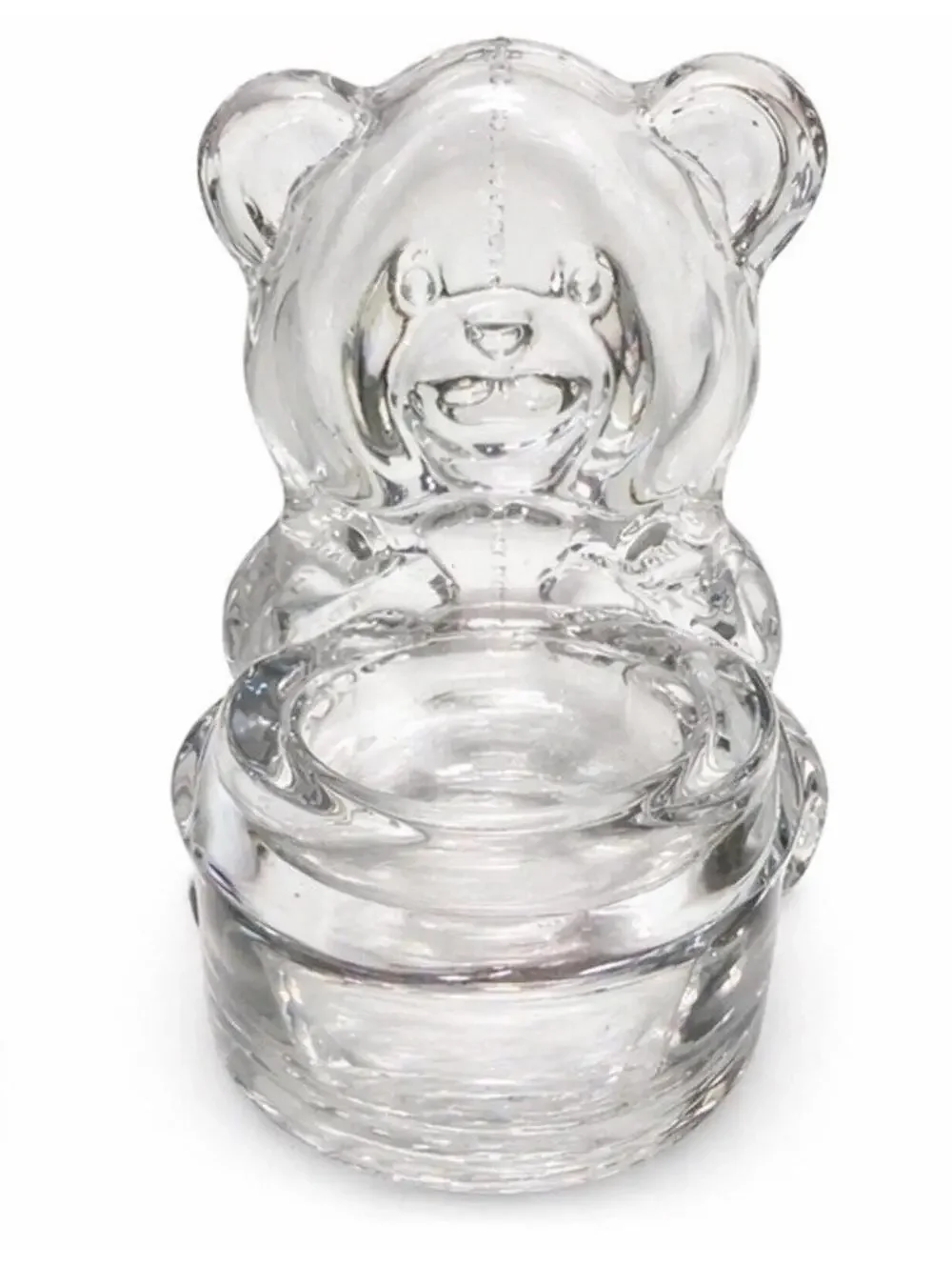 PartyLite Glass Teddy Bear Tealight Holder Clear Votive Candle Holder - Picture 2 of 4